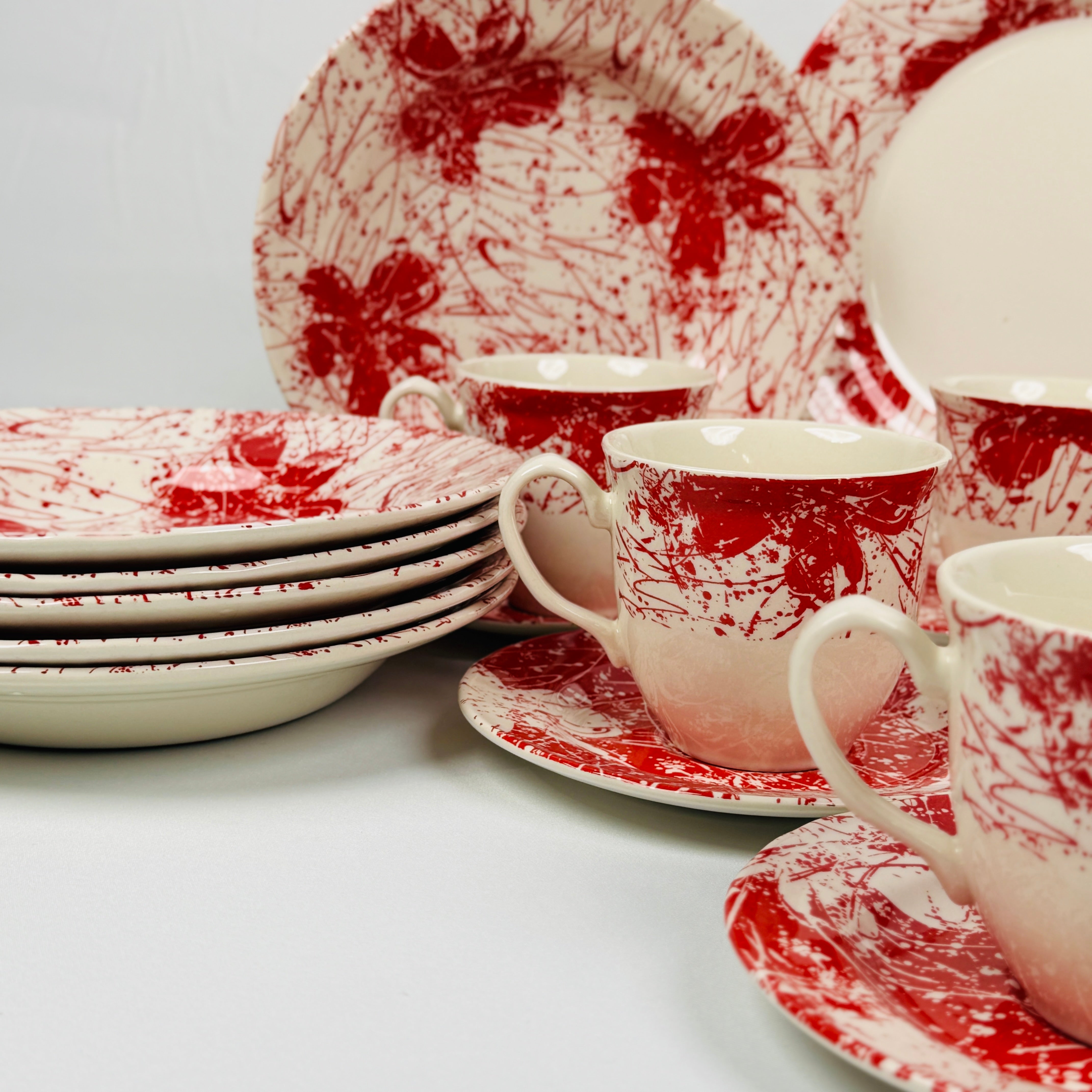Splatters Pink (+Ve All Over) Dinner Set - Claytan
