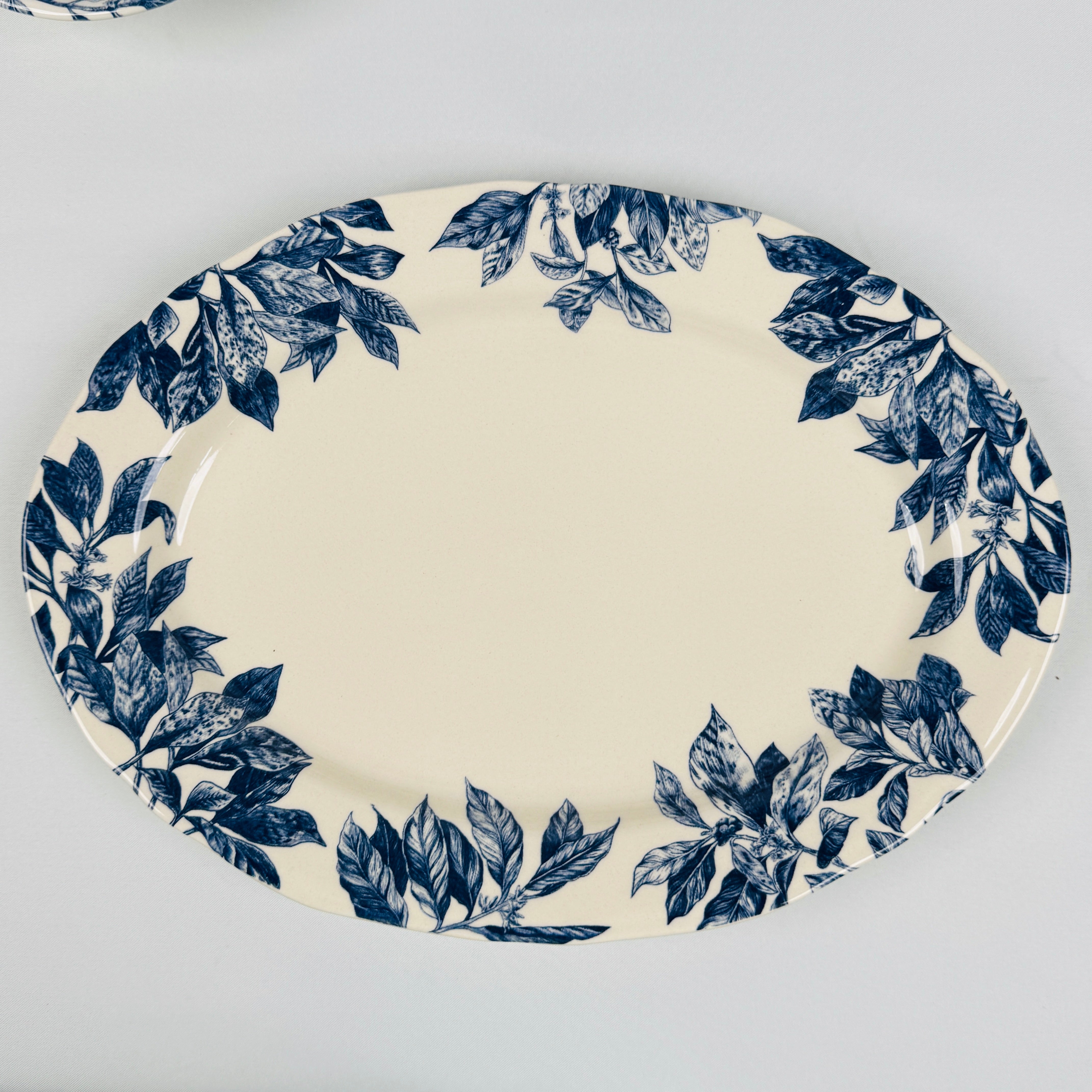 Botanical Leaf Blue Dinner Set - Claytan