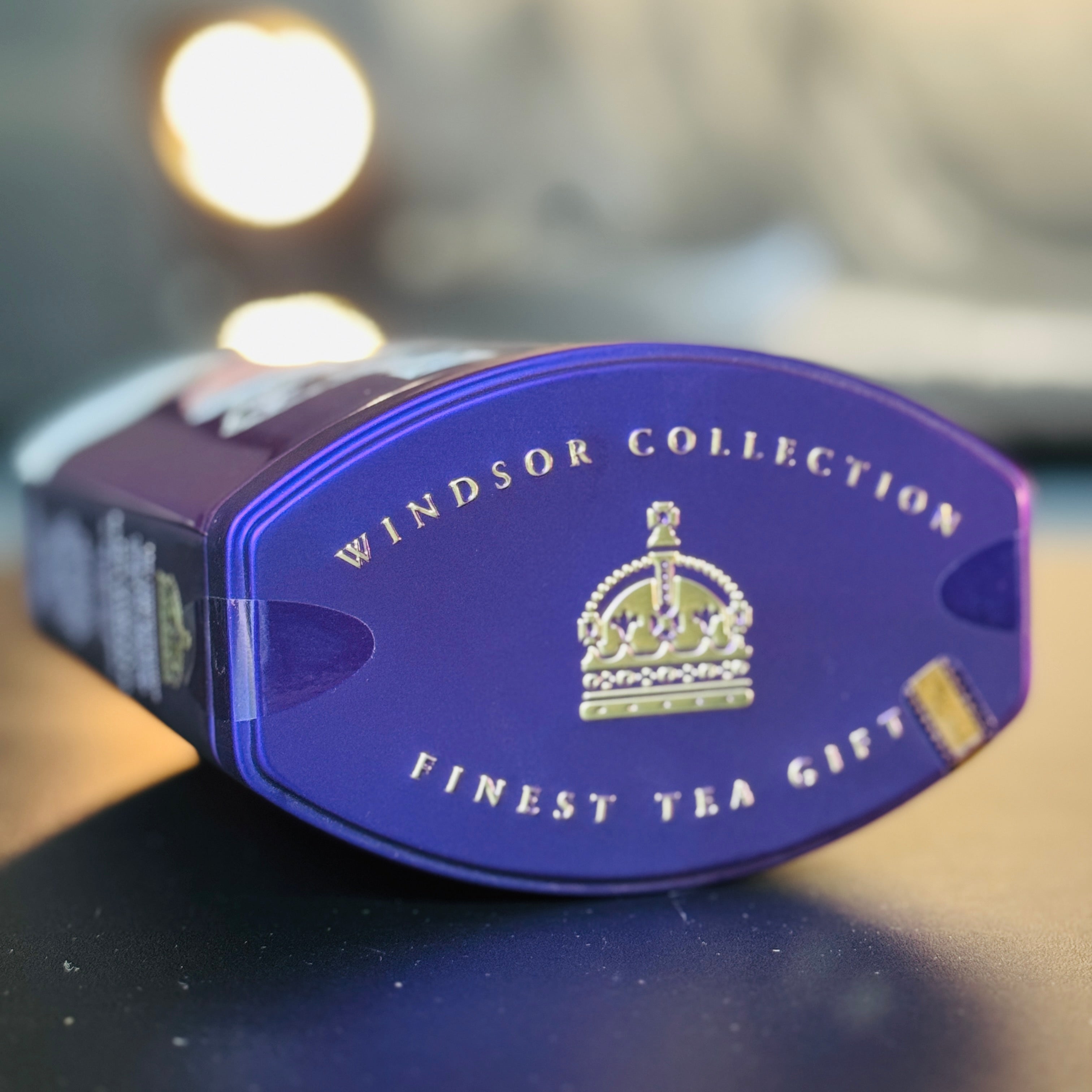 King Charles III Tea Caddy Ahmad Tea 40 English Breakfast Limited Edition Purple