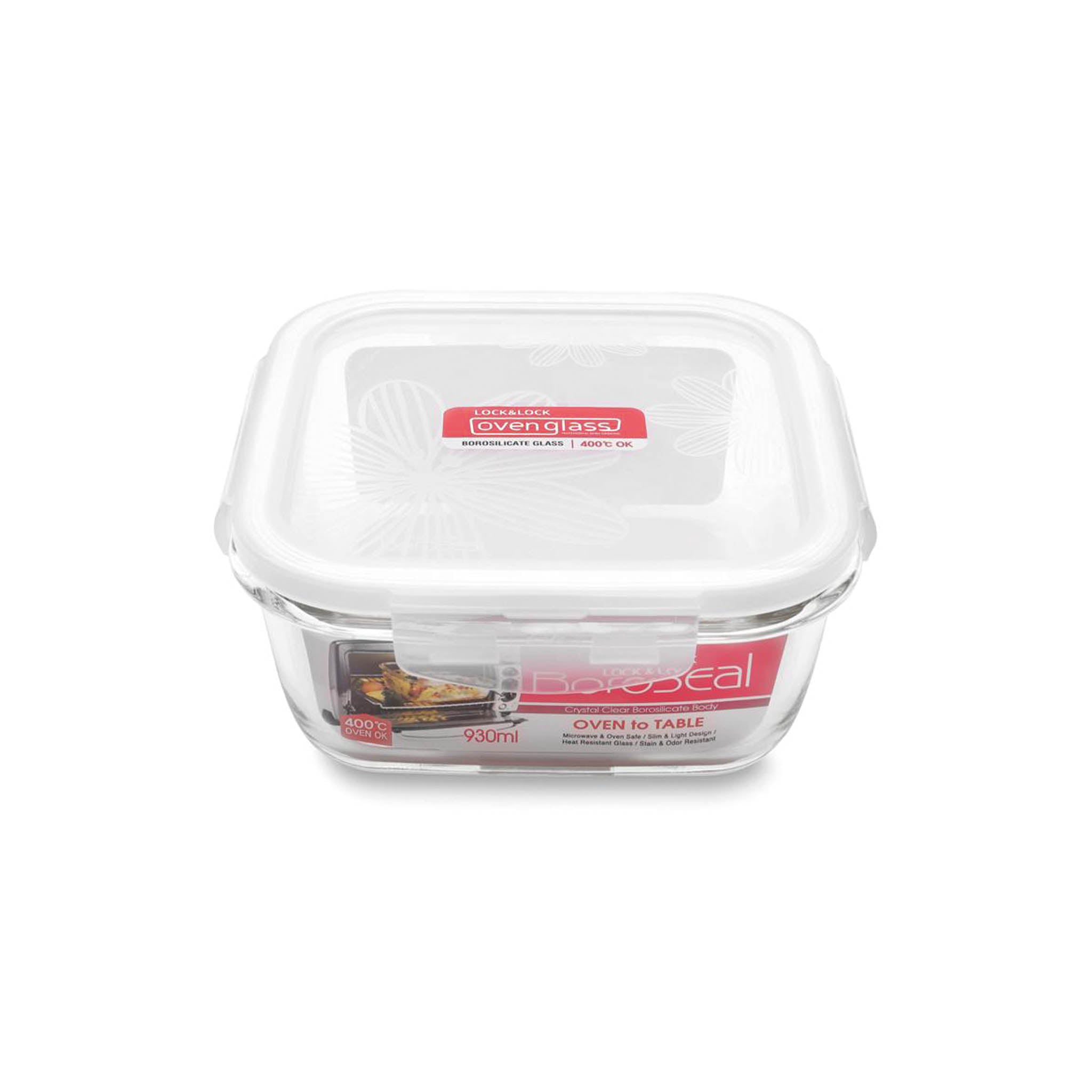 Oven Glass Clear Square 930Ml