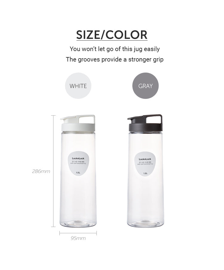 Edge Grip Bottle 1.5L White/Grey