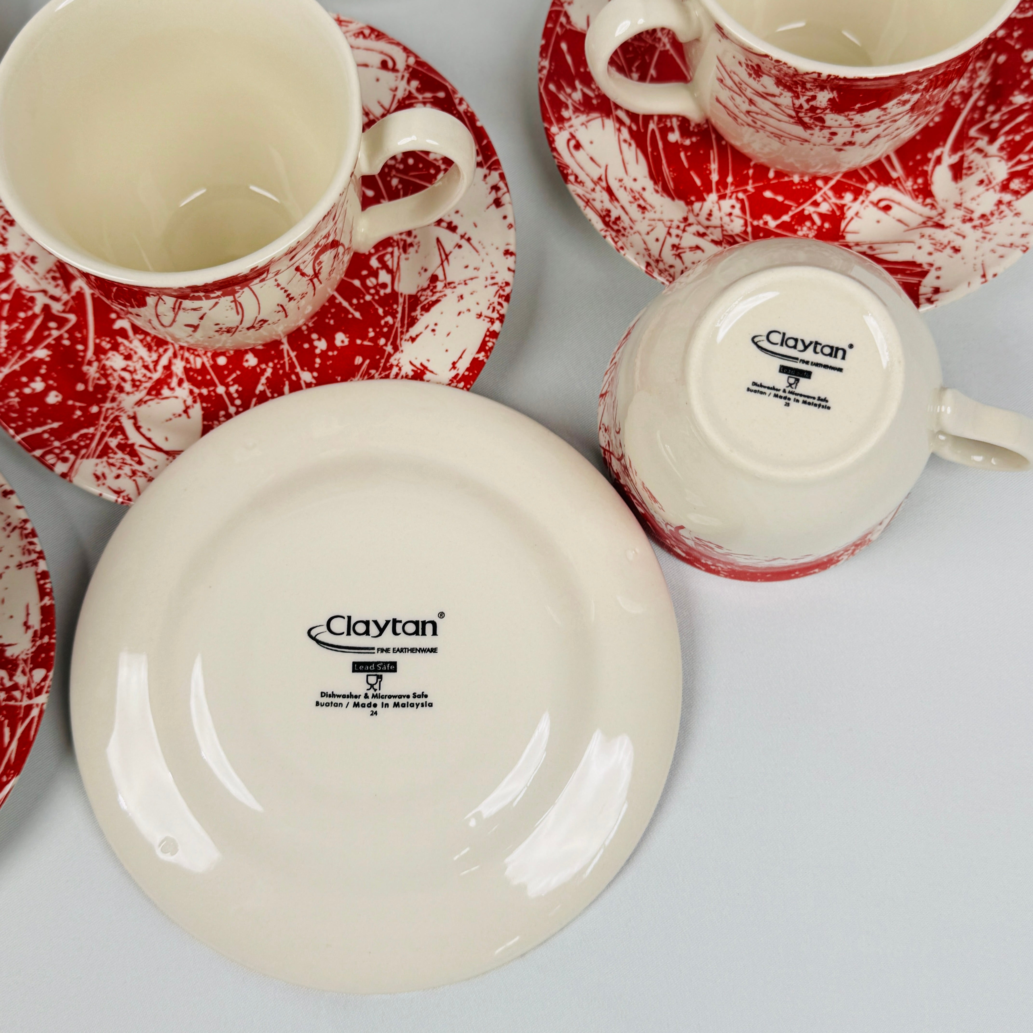 Splatters Pink (+Ve All Over) Dinner Set - Claytan