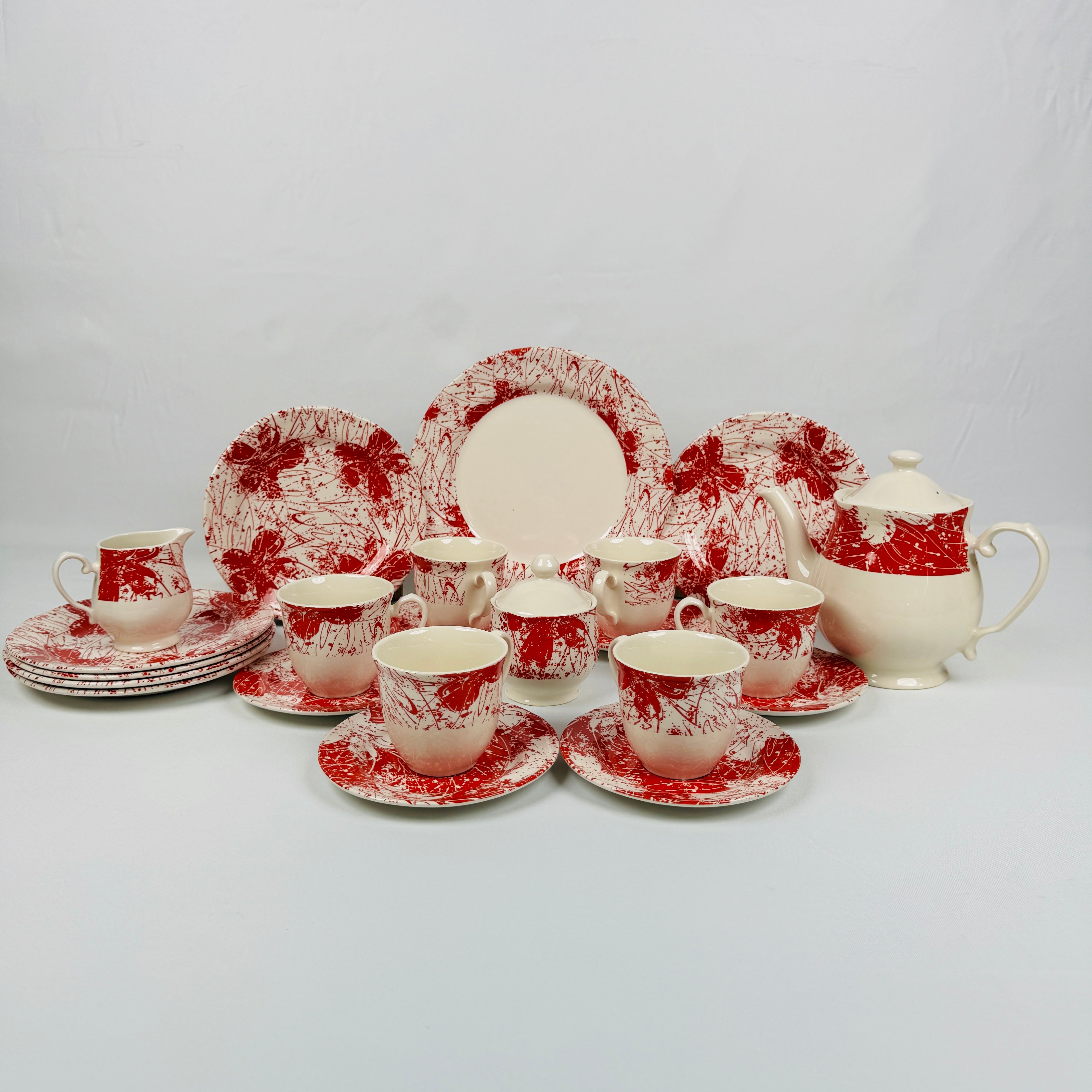 Splatters Pink (+Ve All Over) Dinner Set - Claytan