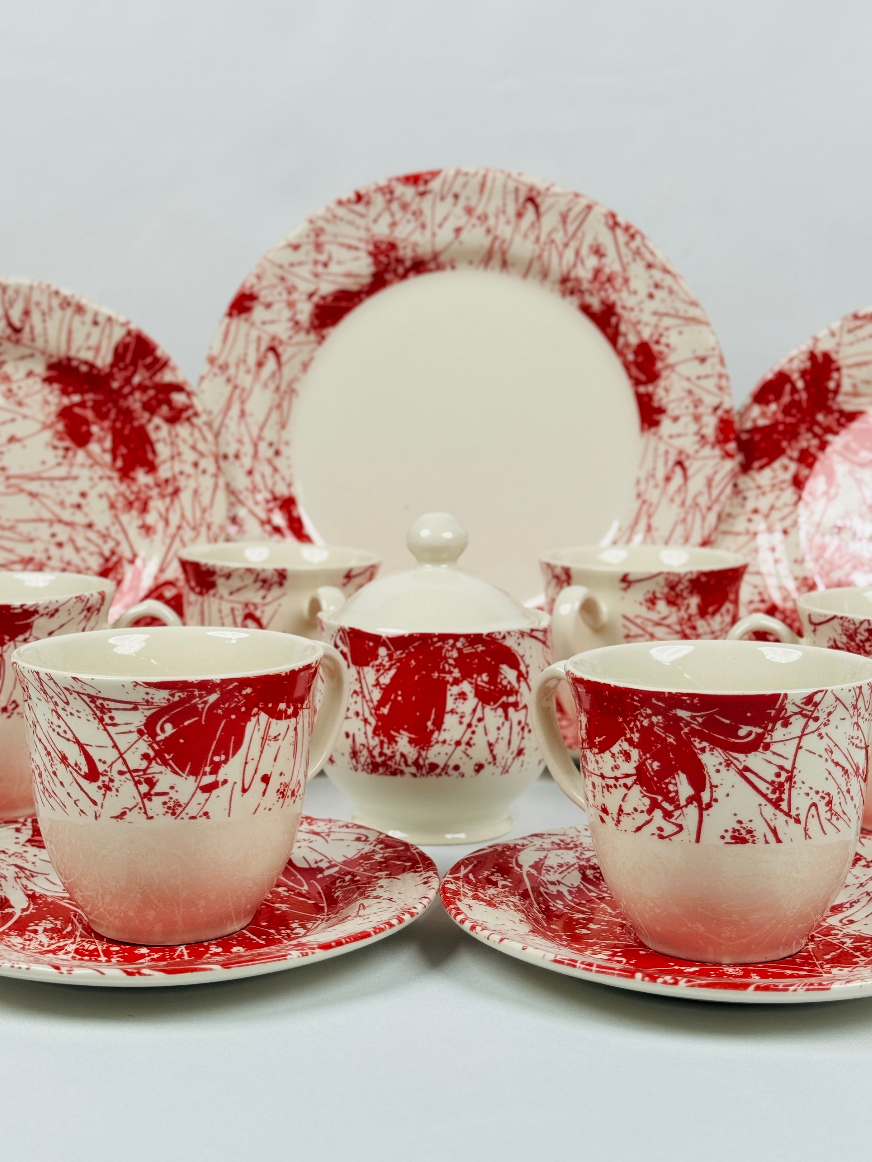 Splatters Pink (+Ve All Over) Dinner Set - Claytan