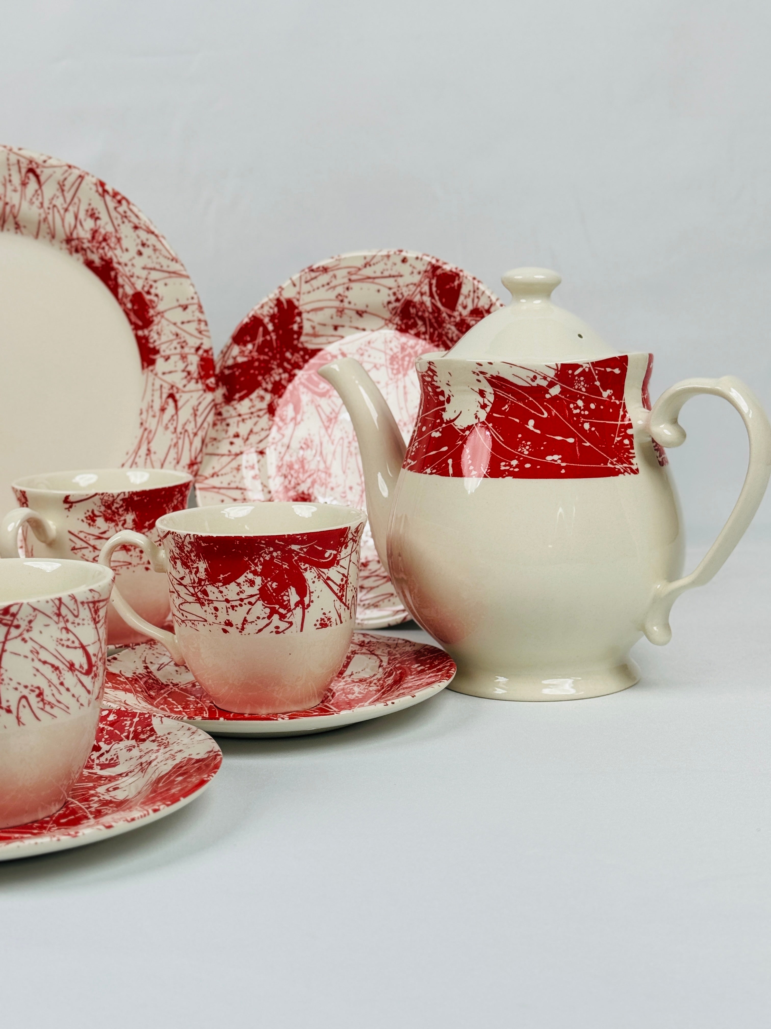 Splatters Pink (+Ve All Over) Dinner Set - Claytan