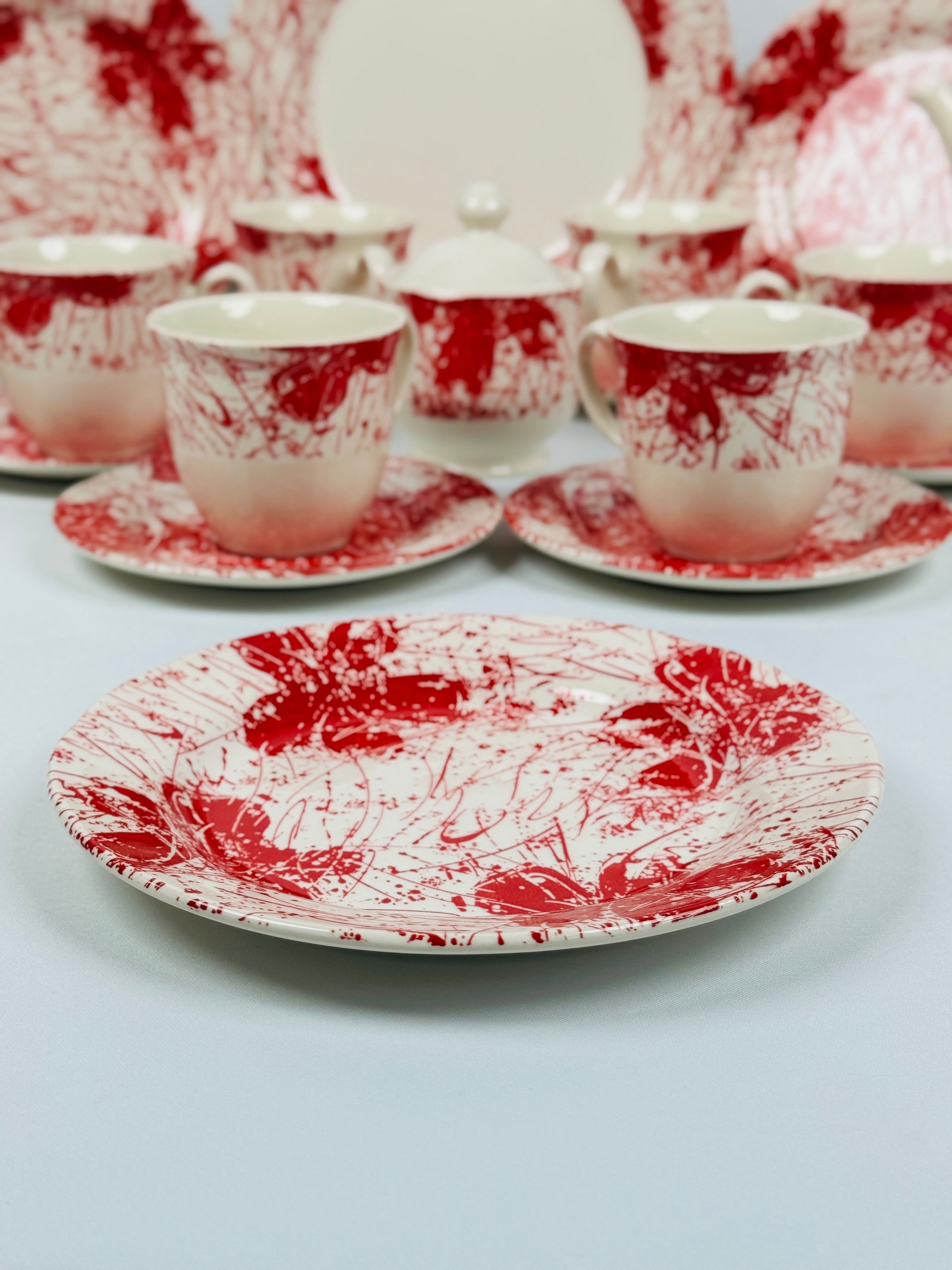 Splatters Pink (+Ve All Over) Dinner Set - Claytan
