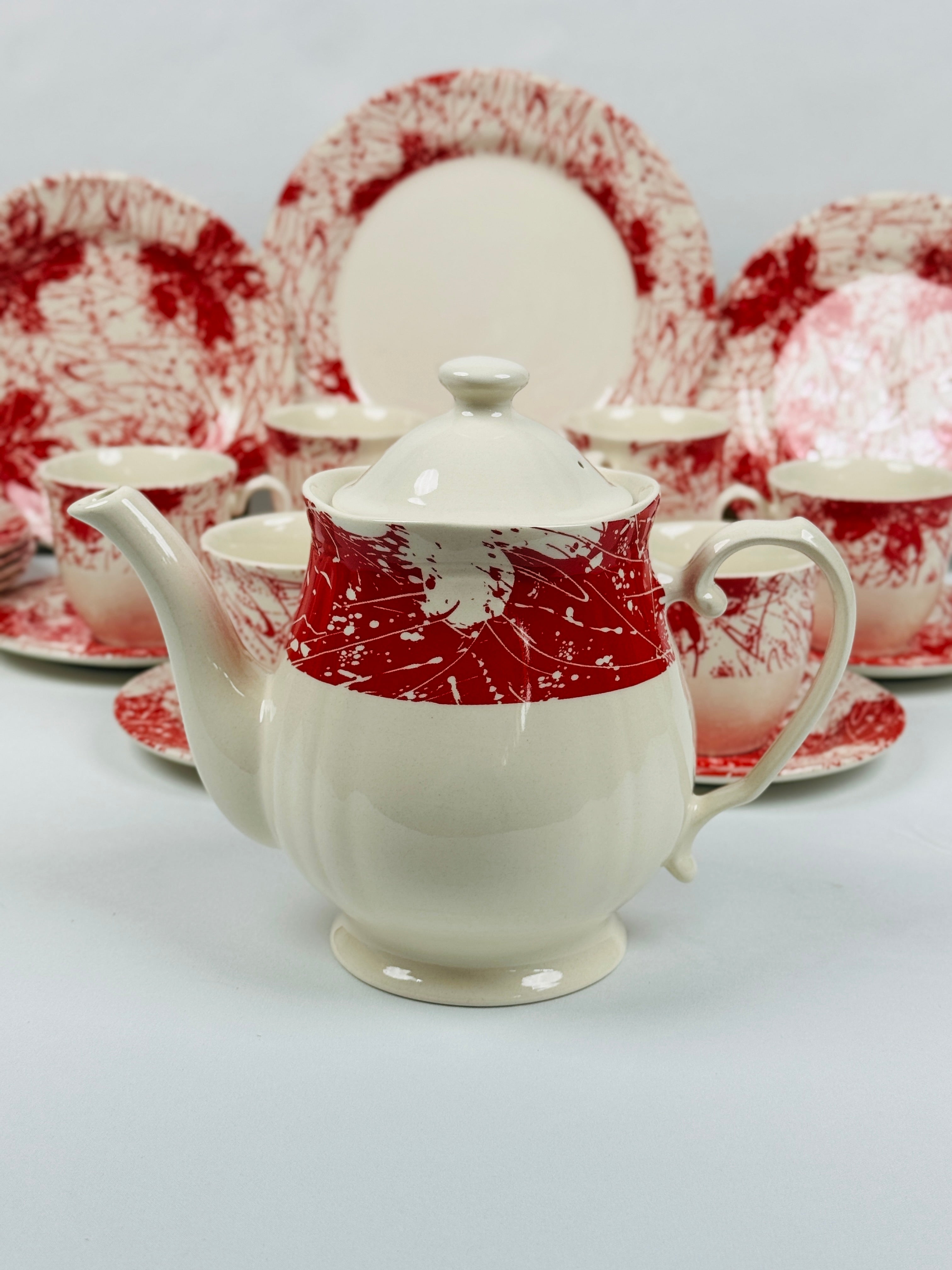 Splatters Pink (+Ve All Over) Dinner Set - Claytan