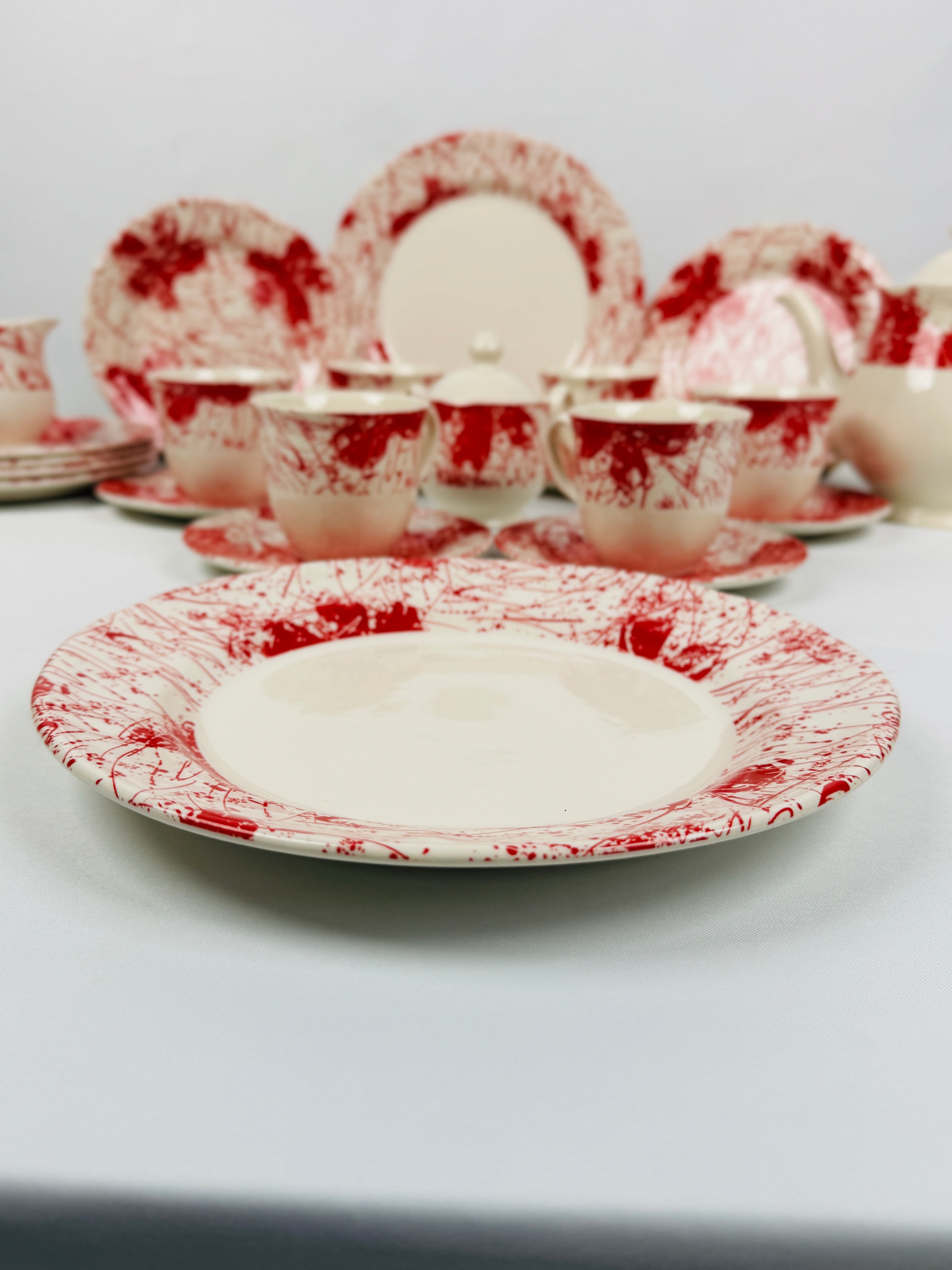 Splatters Pink (+Ve All Over) Dinner Set - Claytan