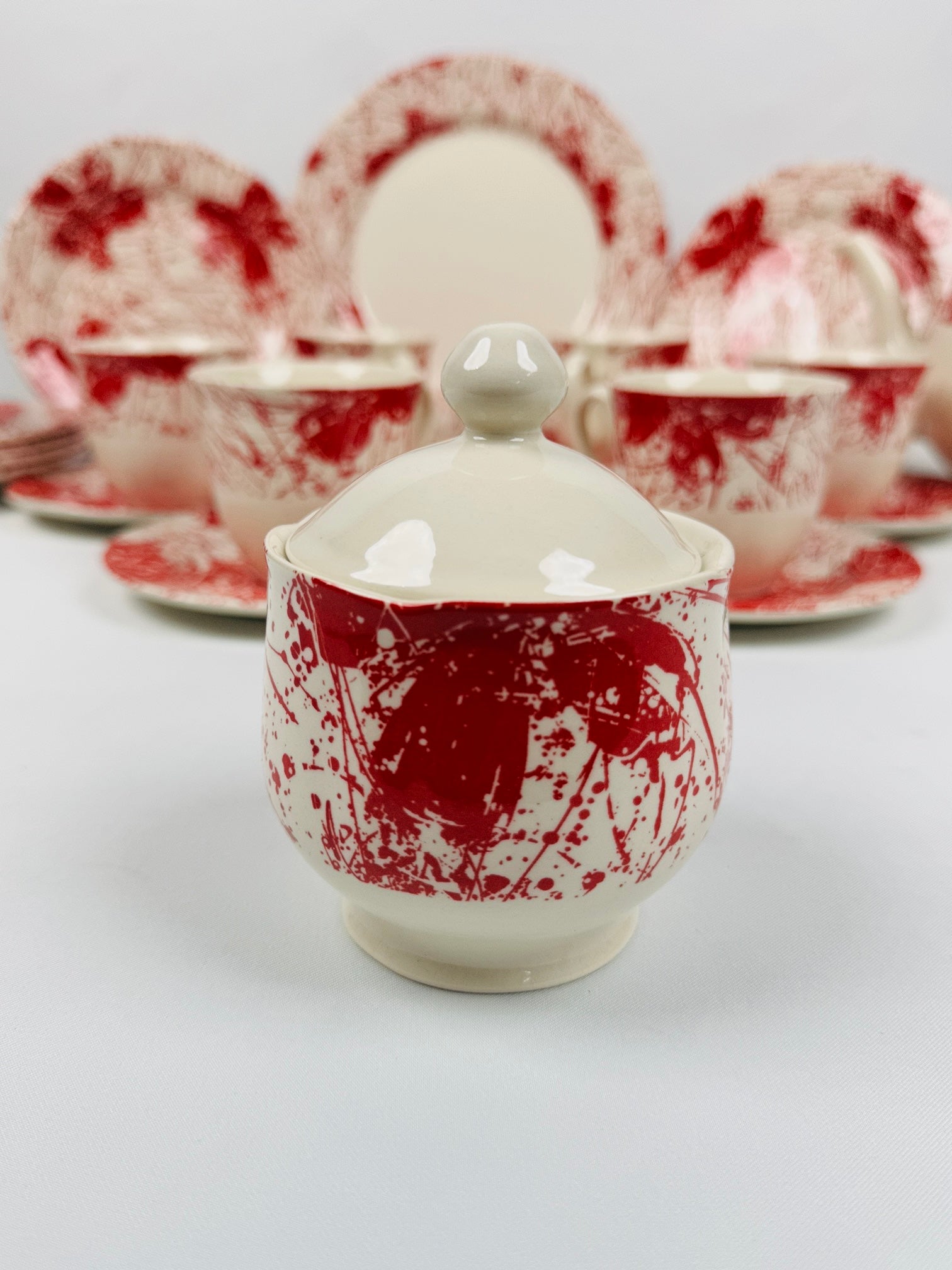 Splatters Pink (+Ve All Over) Dinner Set - Claytan