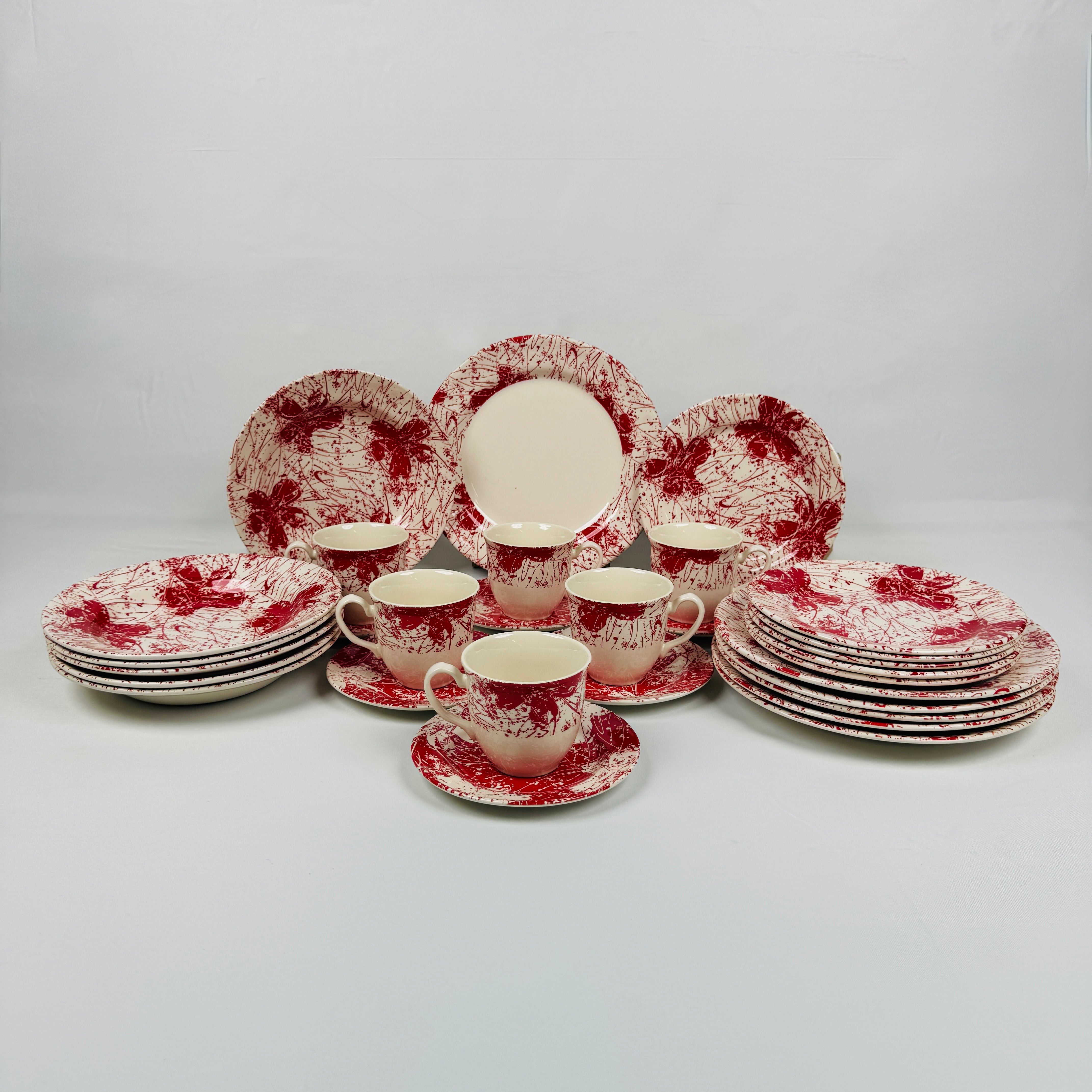 Splatters Pink (+Ve All Over) Dinner Set - Claytan