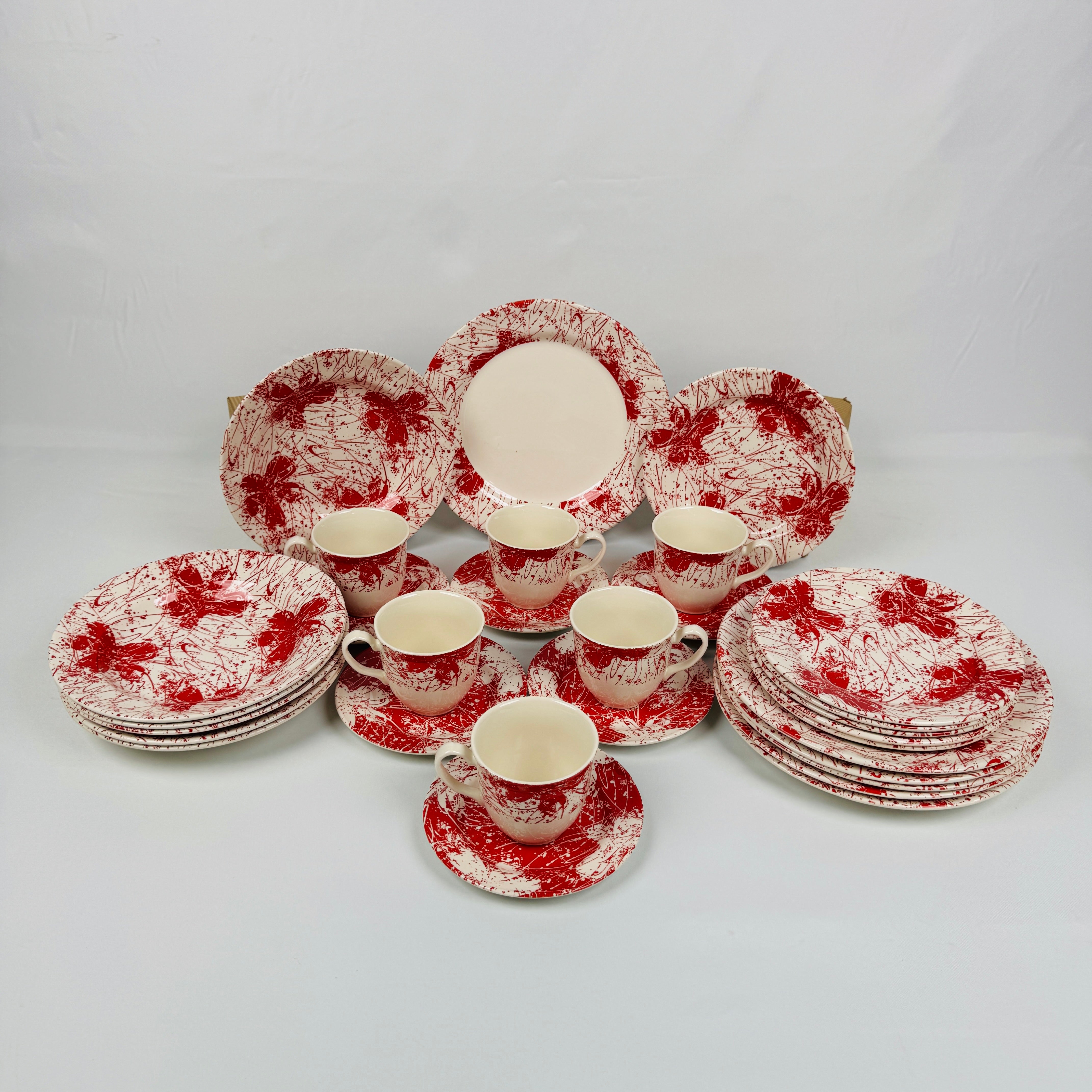 Splatters Pink (+Ve All Over) Dinner Set - Claytan