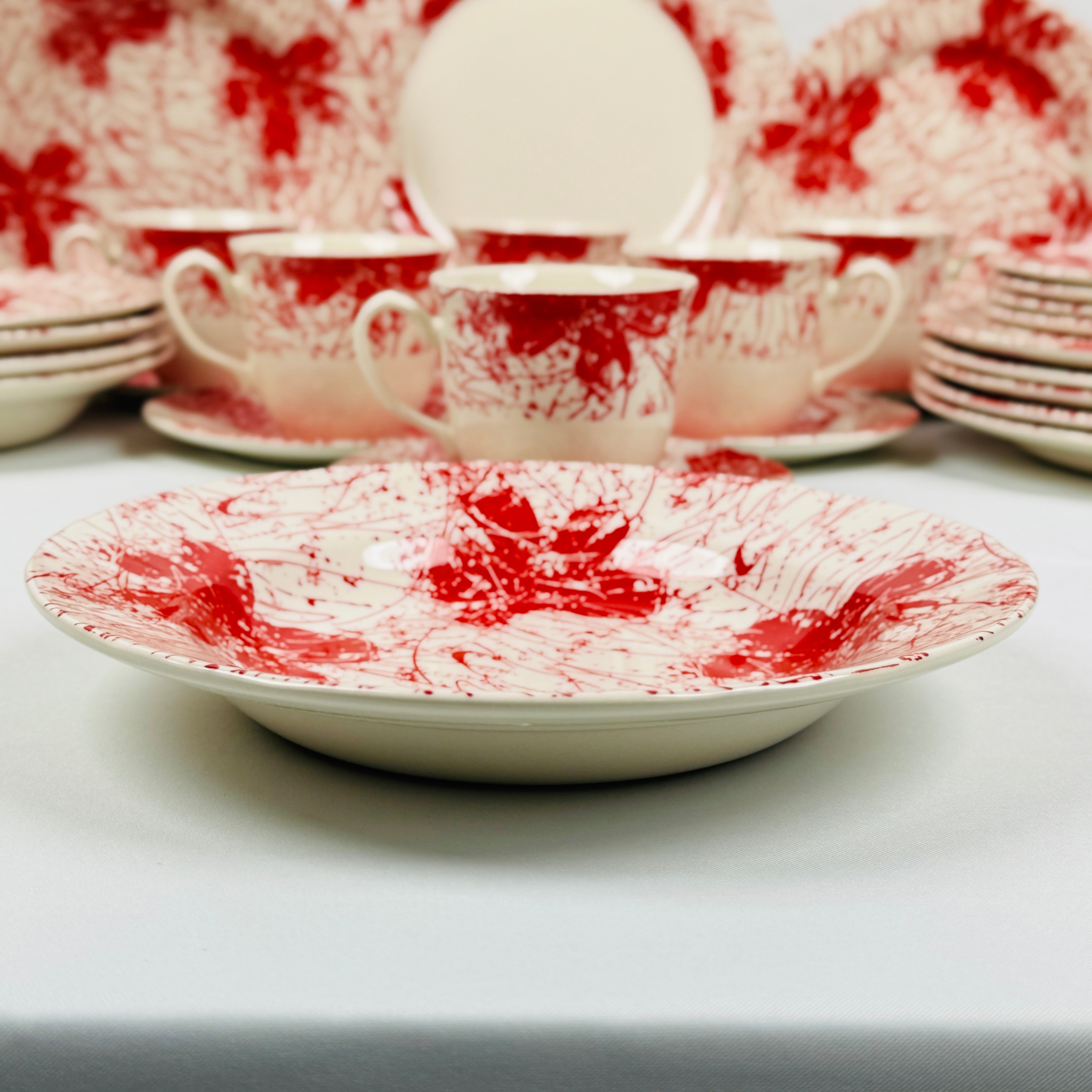 Splatters Pink (+Ve All Over) Dinner Set - Claytan