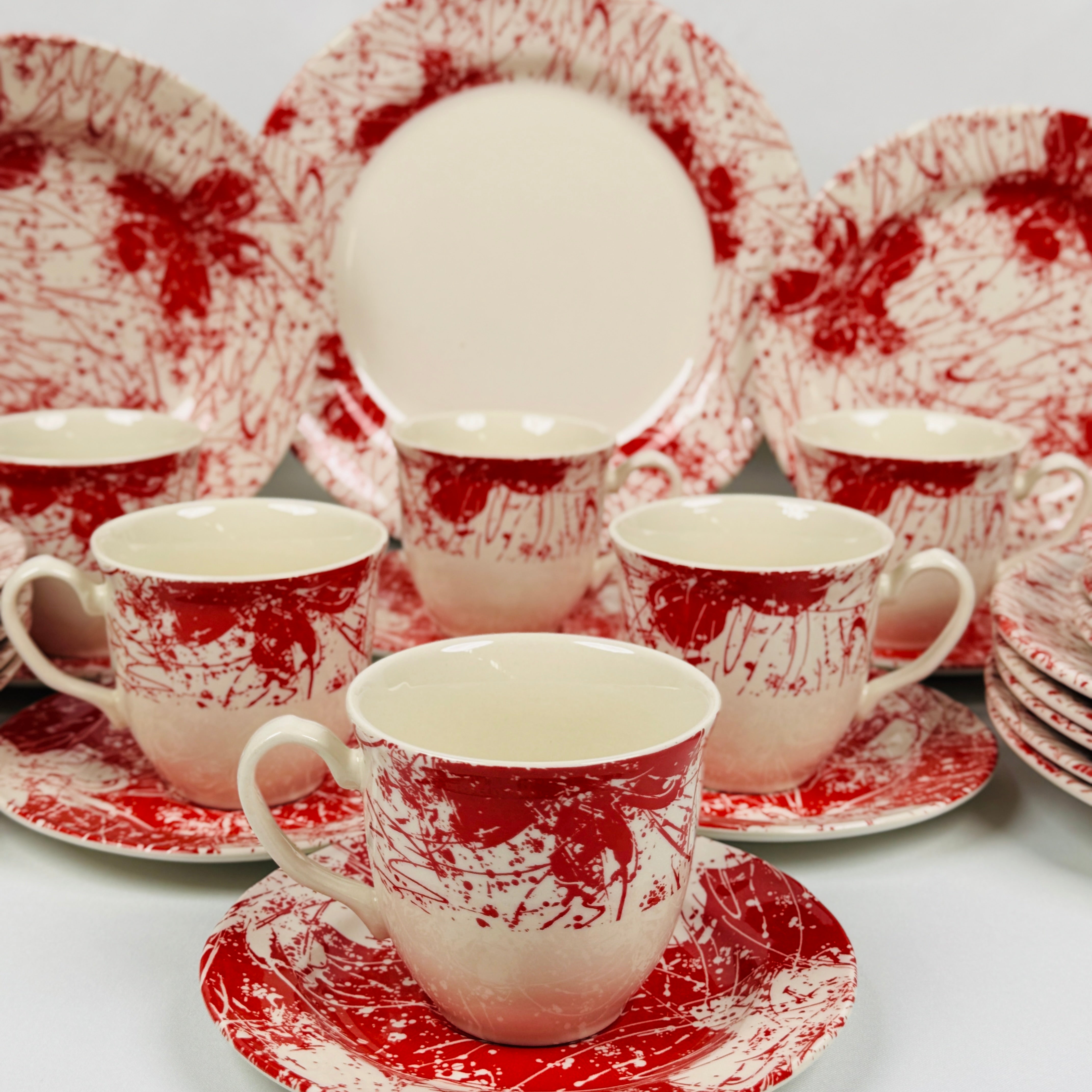 Splatters Pink (+Ve All Over) Dinner Set - Claytan