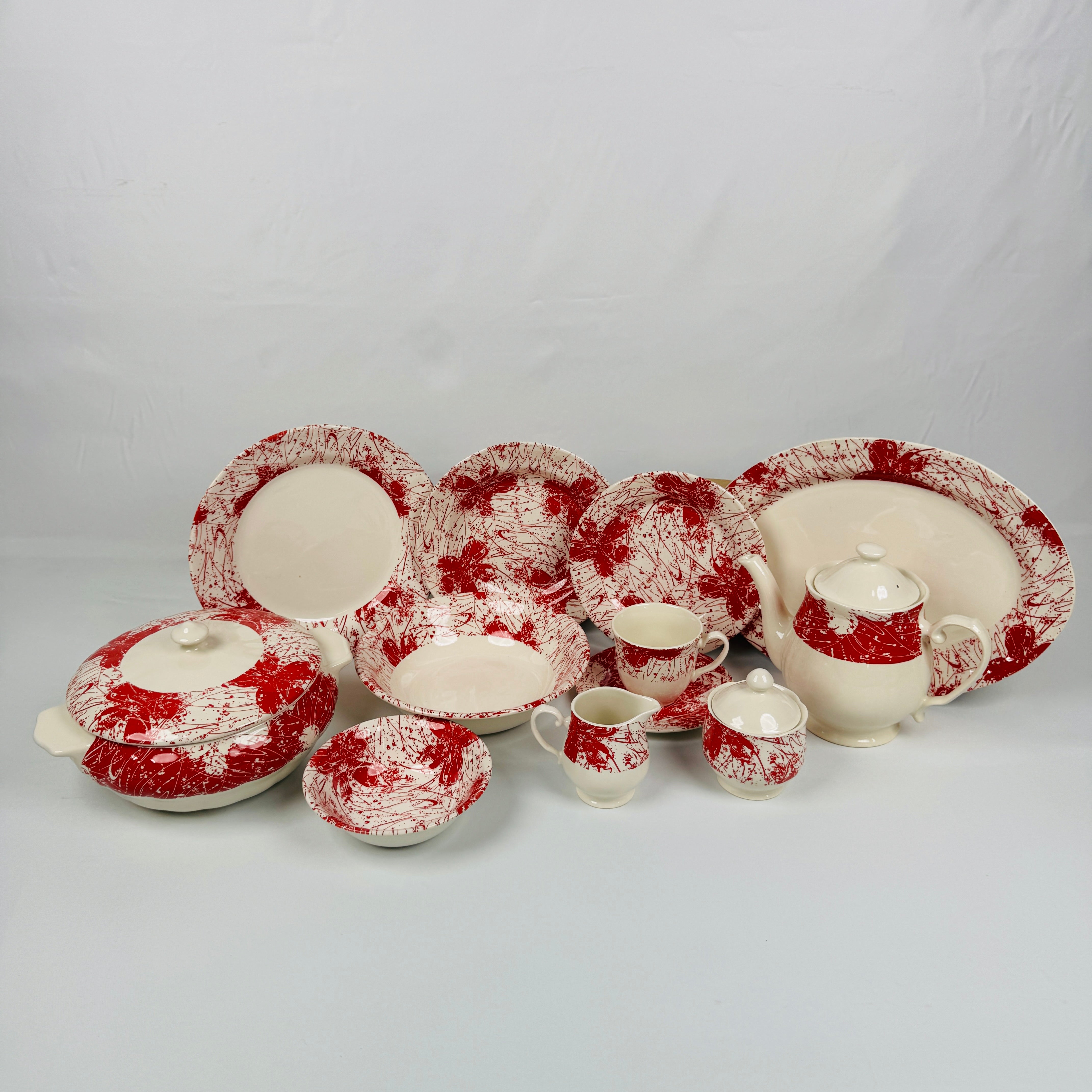 Splatters Pink (+Ve All Over) Dinner Set - Claytan