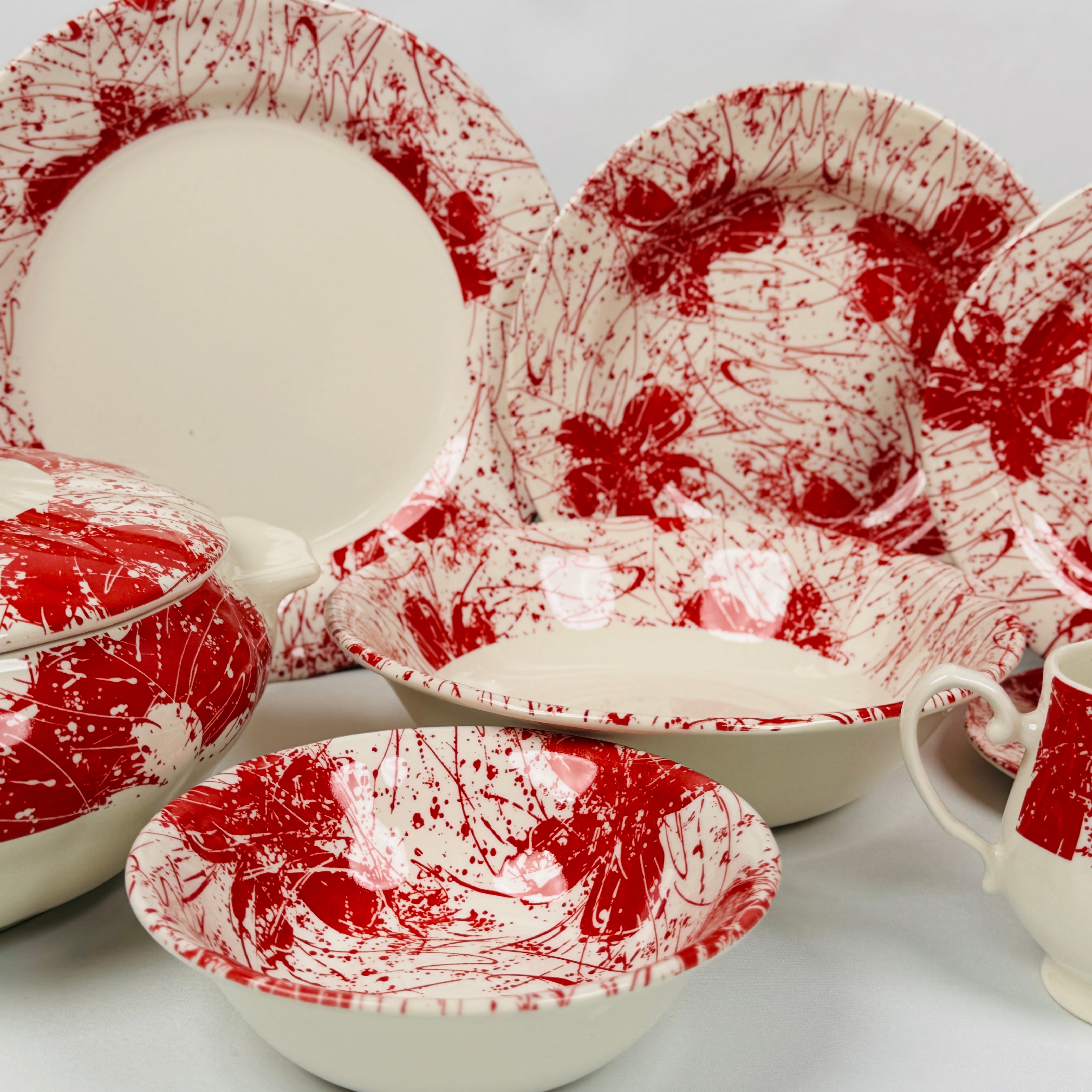 Splatters Pink (+Ve All Over) Dinner Set - Claytan