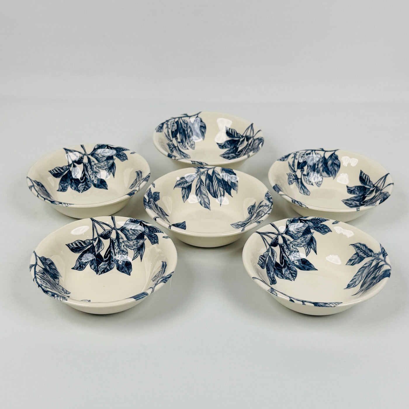 Botanical Leaf Blue Dinner Set - Claytan