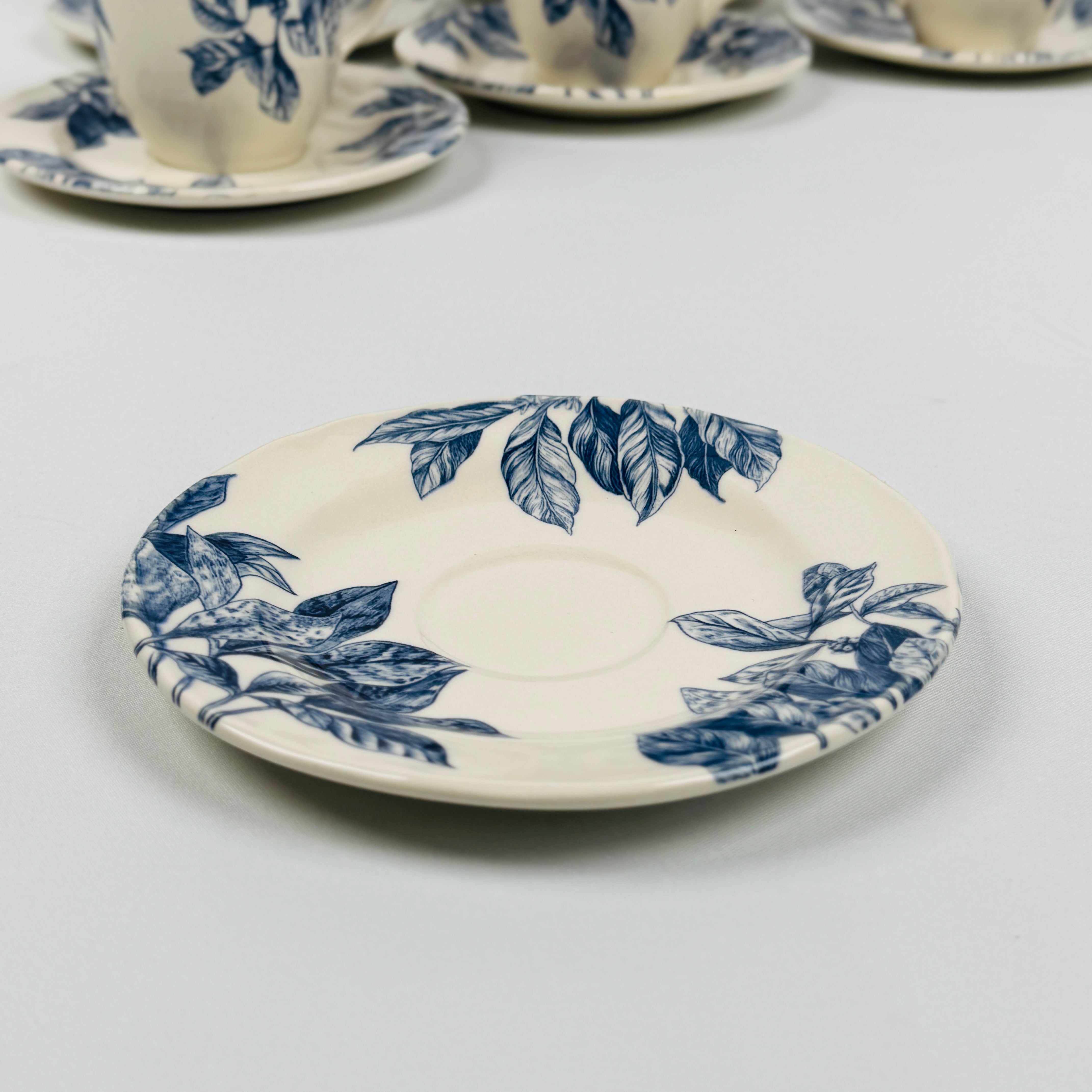 Botanical Leaf Blue Dinner Set - Claytan