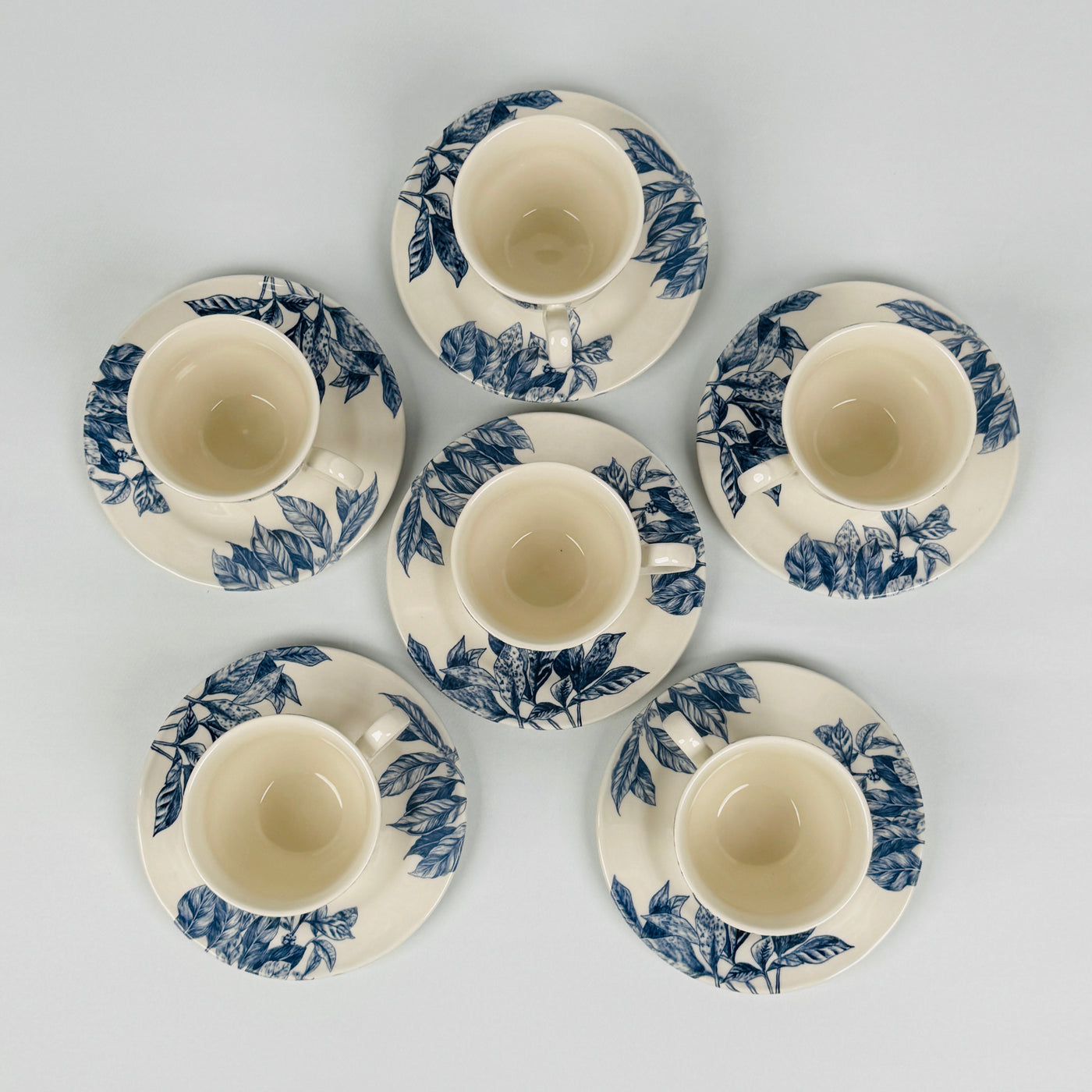 Botanical Leaf Blue Dinner Set - Claytan