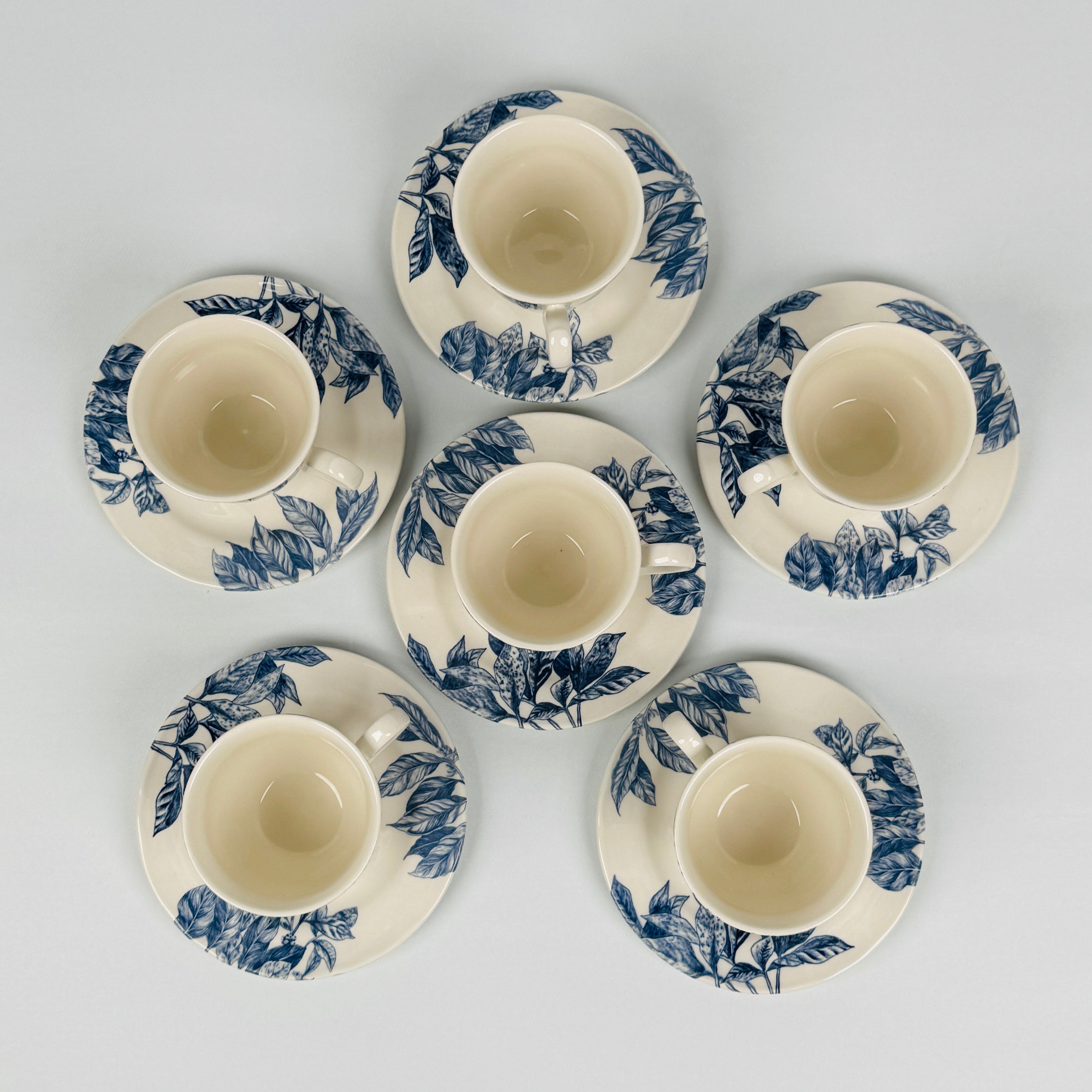 Botanical Leaf Blue Dinner Set - Claytan