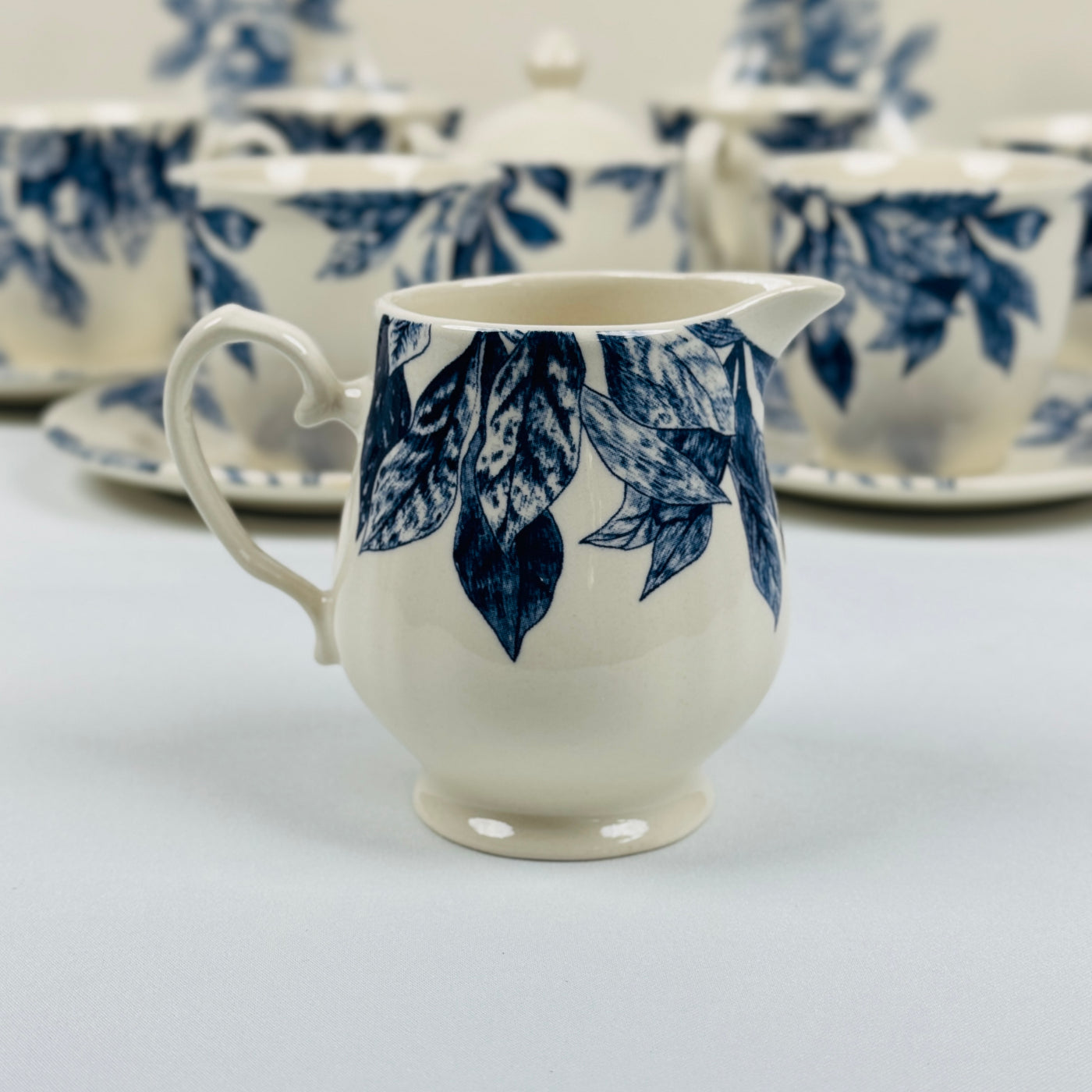 Botanical Leaf Blue Dinner Set - Claytan