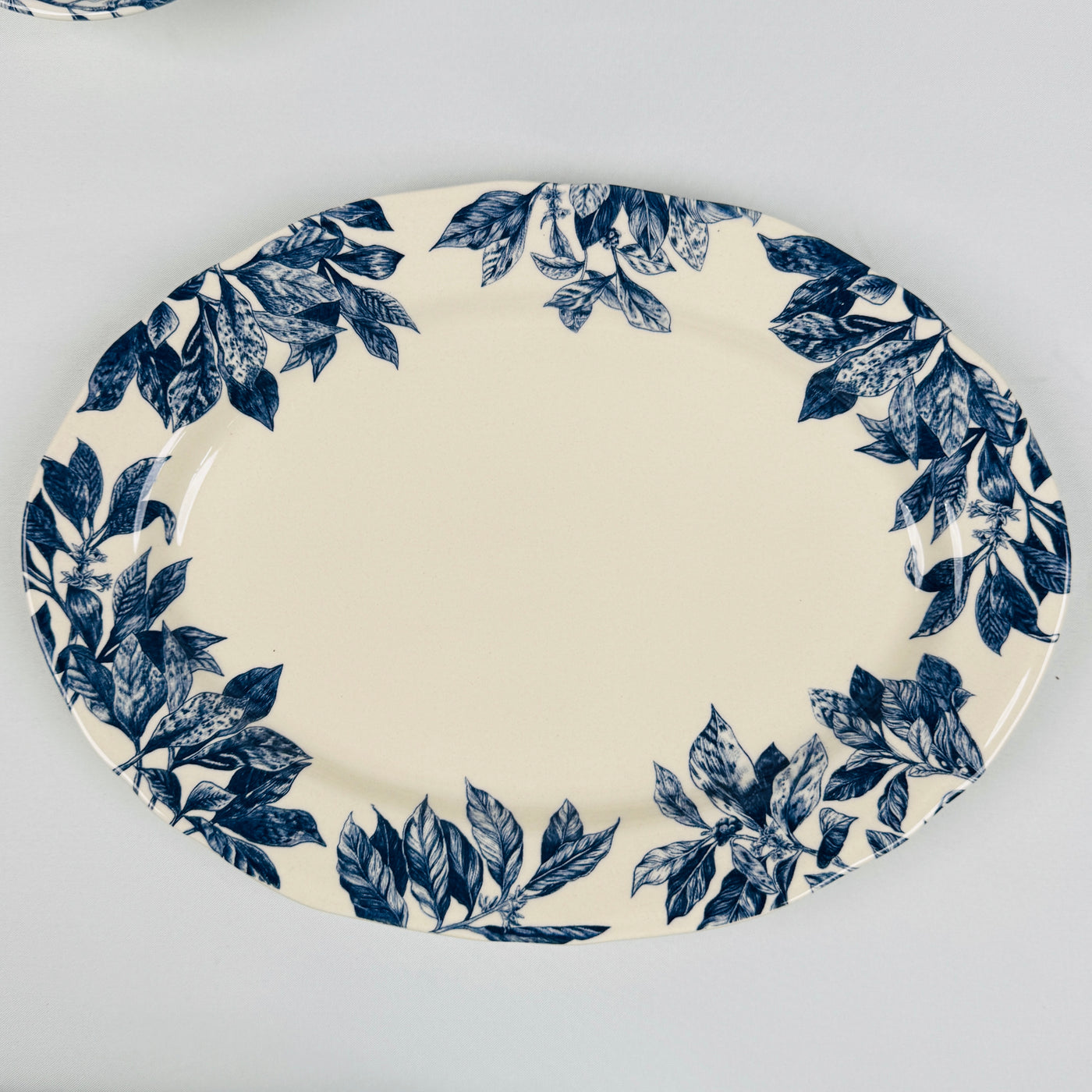 Botanical Leaf Blue Dinner Set - Claytan