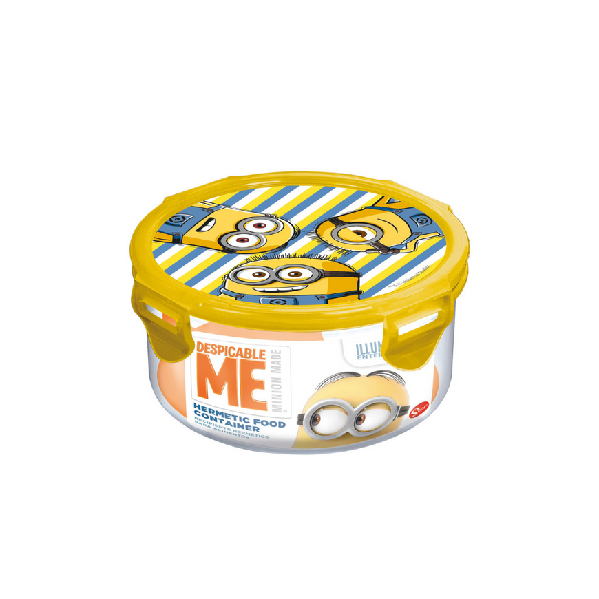 ROUND HERMETIC FOOD CONTAINER 550 ML MINIONS RULES